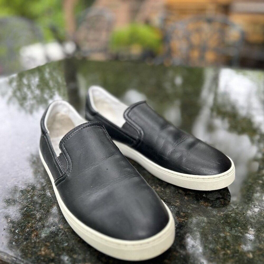 Stuart Weitzman Daryl Leather Slip-On Sneaker Women's Black 8.5B